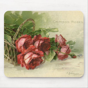 Vintage Valentinstag Liebe, Crimson-Rote Rosen Mousepad