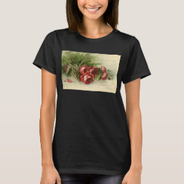 Vintage Valentinstag Liebe, Crimson-Rote Rosen T-Shirt