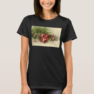 Vintage Valentinstag Liebe, Crimson-Rote Rosen T-Shirt