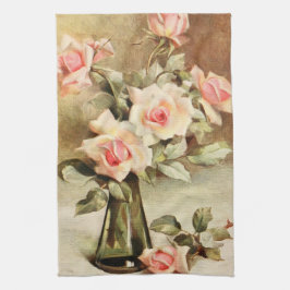 Vintage Valentinstag Liebe Romantische Rosen Geschirrtuch