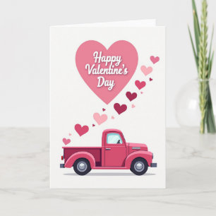 Vintage-Valentinstag-Lieferwagen-Liebeskarte Karte