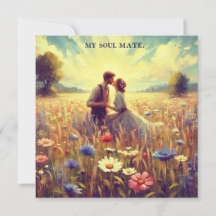 Vintage Valentinstag ~ MEIN SEELENPARTNER ~ Paare  Feiertagskarte