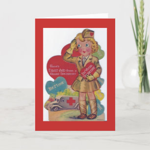 Vintage-Valentinstag - Militär - Herz-Spezialist, Feiertagskarte