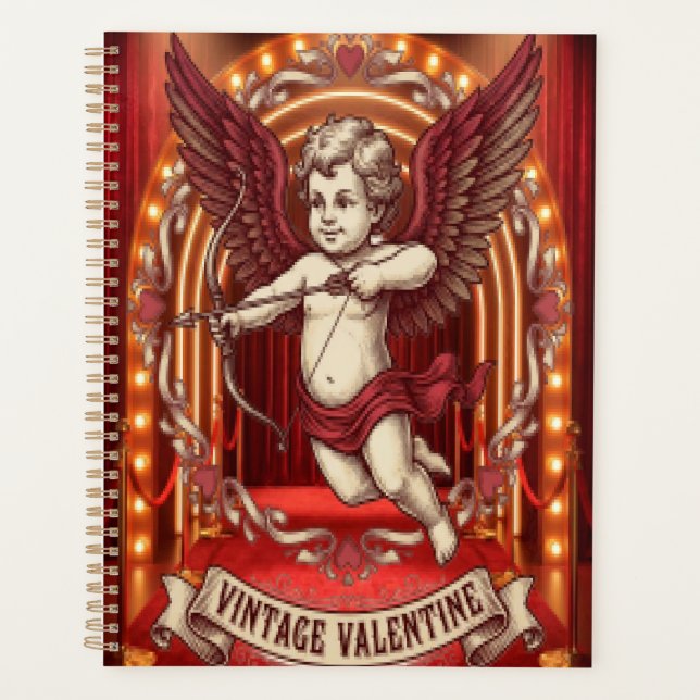 Vintage Valentinstag  Planer (Vorderseite)