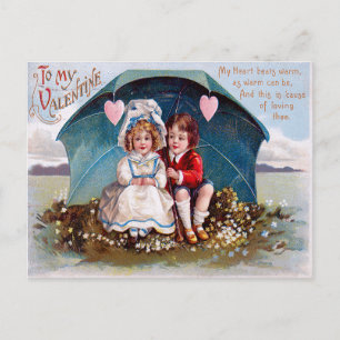 Vintage Valentinstag Postkarte