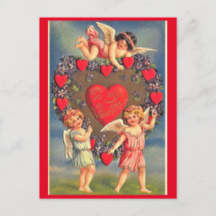 Vintage Valentinstag Postkarte