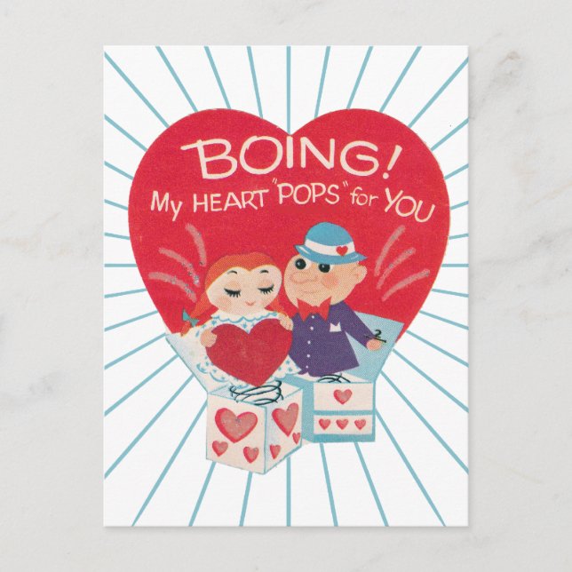 Vintage Valentinstag Postkarte (Vorderseite)