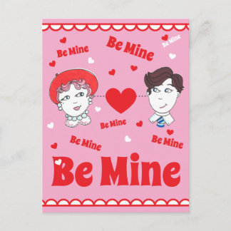Vintage Valentinstag-Postkarte, Sei Mein! Postkarte