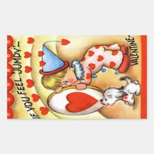 Vintage Valentinstag Rechteckiger Aufkleber