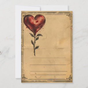 Vintage Valentinstag Rose Herz Feiertagskarte