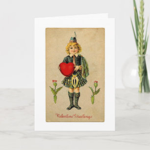 Vintage Valentinstag Schottisch Feiertagskarte