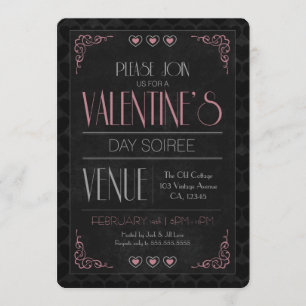 Vintage Valentinstag-Soiree-Party-Einladungen Einladung