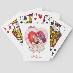 Vintage-Valentinstag-Spielkarten mit individuellem Spielkarten