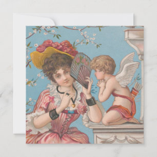 vintage valentinstag süßer cherub liebe feiertagskarte