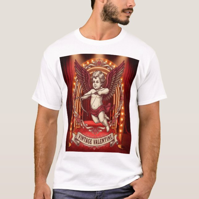 Vintage Valentinstag  T-Shirt (Vorderseite)