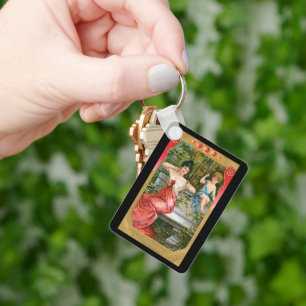 Vintage Valentinstag, viktorianische Dame mit Cher Schlüsselanhänger