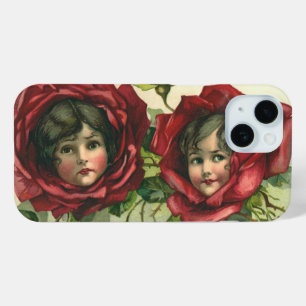 Vintage Valentinstag, viktorianische Gesichter in iPhone 15 Hülle