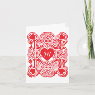 Vintage Valentinstag, viktorianische Herzen Stanze Feiertagskarte