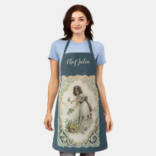 Vintage Valentinstag, viktorianisches Mädchen mit  Schürze
