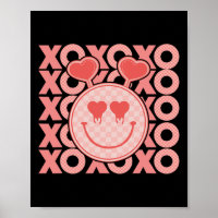 Vintage Valentinstag Xoxo Herzen Glückliches Gesic