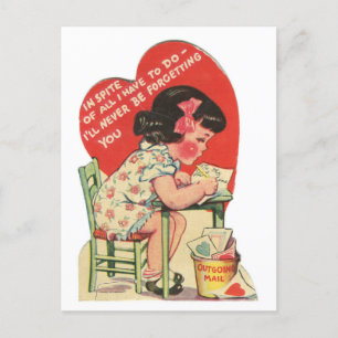 Vintage-Valentinstagskarte mit 'Ich werde dich nie Postkarte