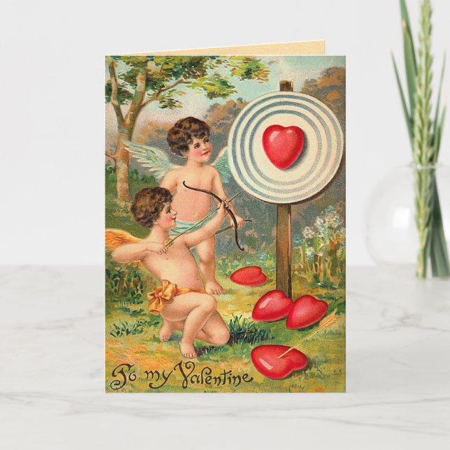 Vintage Valentintagskarte Feiertagskarte (Vorderseite)