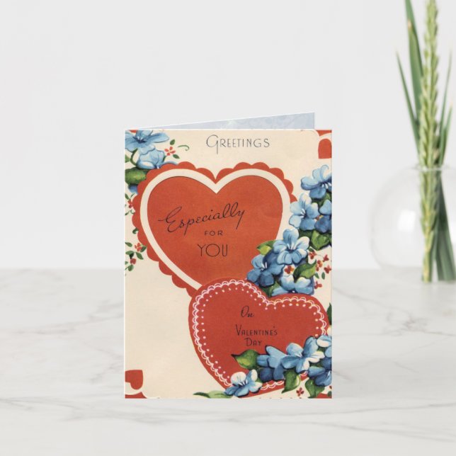 Vintage Valentintagskarte Feiertagskarte (Vorderseite)