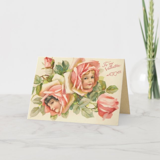 Vintage Valentintagskarte Feiertagskarte (Vorderseite)