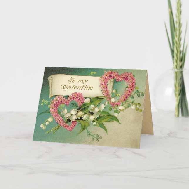 Vintage Valentintagskarte Feiertagskarte (Vorderseite)