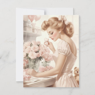 Vintage Valentintagskarte - Zeitlose Liebe Feiertagskarte