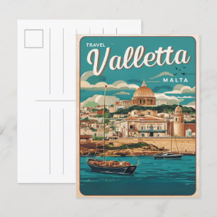 Vintage Valletta, Malta - Reise Souvenirs und Gesc Postkarte