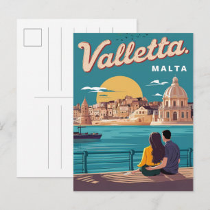 Vintage Valletta, Malta - Reise Souvenirs und Gesc Postkarte