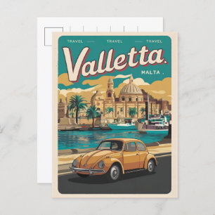 Vintage Valletta, Malta - Reise Souvenirs und Gesc Postkarte