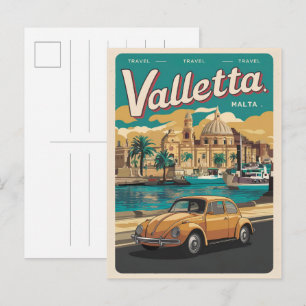 Vintage Valletta, Malta - Reise Souvenirs und Gesc Postkarte