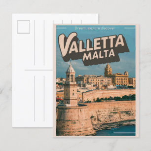 Vintage Valletta, Malta - Reise Souvenirs und Gesc Postkarte