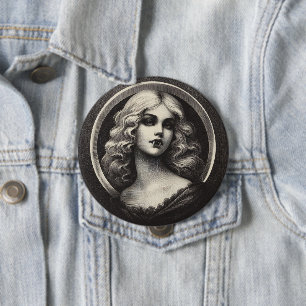Vintage Vampir Gothic Horror Gruselig Button
