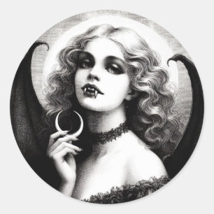 Vintage Vampir Gothic Horror Runder Aufkleber
