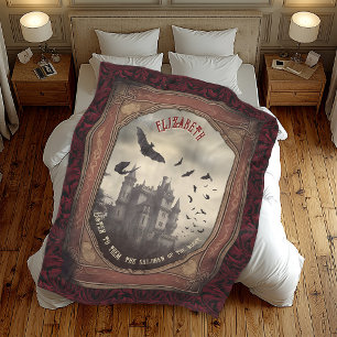 Vintage Vampir Gothic Romantischer Dracula Kuss Fleecedecke