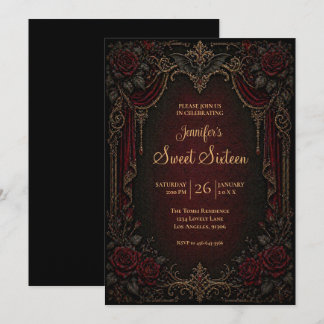 Vintage Vampir Gothic Sweet 16 Einladung