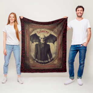 Vintage-Vampir-Gotik-Halloween-Dracula Fleecedecke