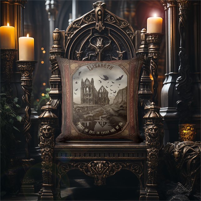 Vintage Vampire Abbey Romantische Drakula Gotik Kissen (Von Creator hochgeladen)