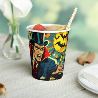 Vintage Vampire-Comicen Pappbecher