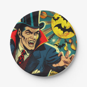 Vintage Vampire-Comicen Pappteller