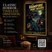 Vintage-Vampirjagdplakat Gothic Horror Wandkunst