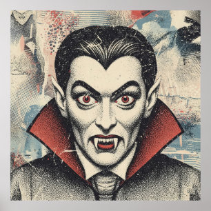 Vintage Vampirporträt Poster