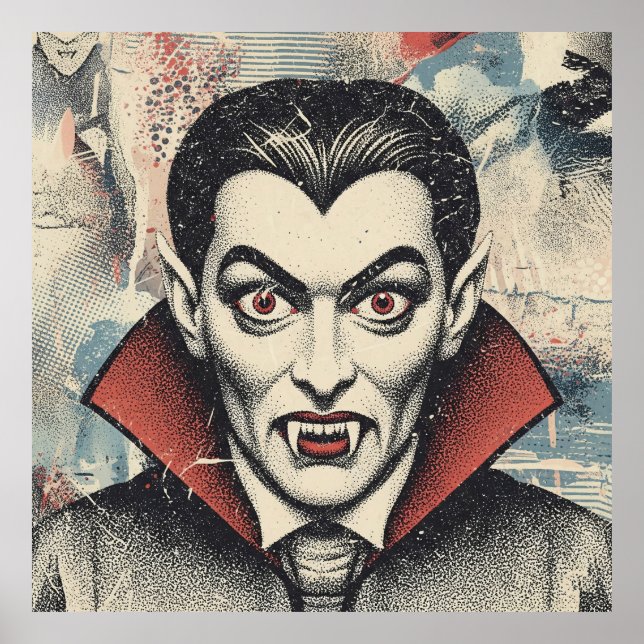 Vintage Vampirporträt Poster (Vorne)