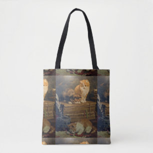 Vintage Van den Eycken Drei Katzen auf einem Schre