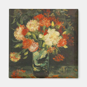 Vintage Van Gogh Blume Rote Vase mit Nelken Magnet
