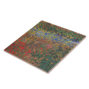 Vintage Van Gogh Blumengarten Fliese