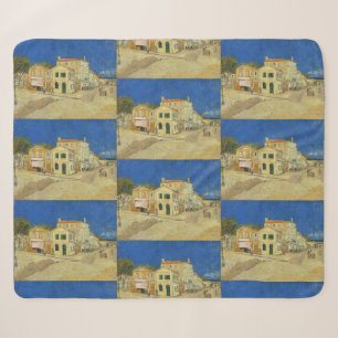 Vintage Van Gogh Gelbes Haus Blaue Himmel Malerei Sherpadecke